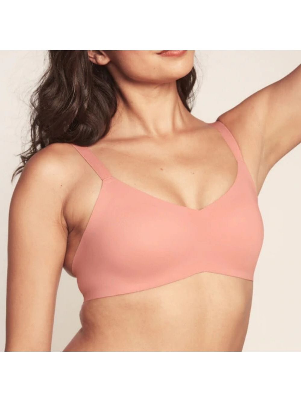 knix Padded V Neck Wireless Bra In Pink Ginger Size 3/36 B C, 38 B